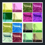 Alcatraz och Golden Grind Bridge Pop art poster<br><div class="desc">Fantastisk poster för vilket rum som helst,  vackert bilder på guldbron grind och alcatraz!</div>