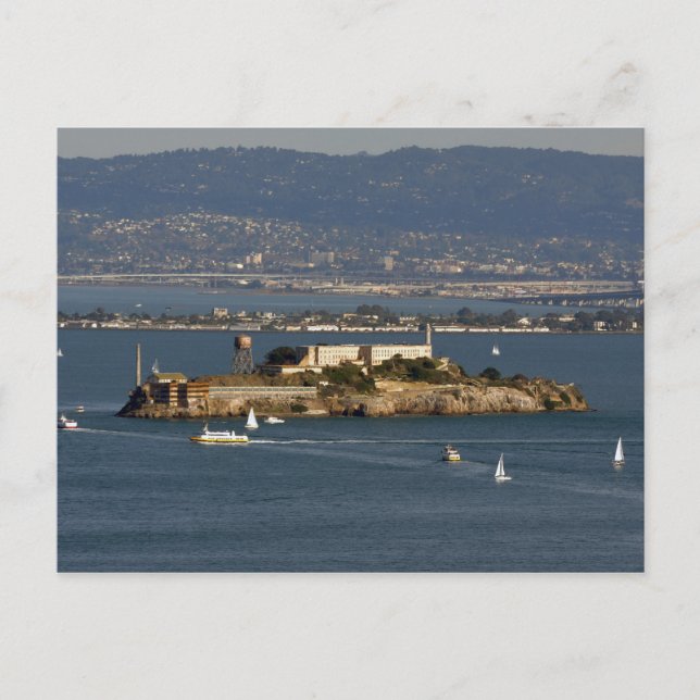 Alcatraz-ön i San Francisco Bay-området Vykort (Framsida)
