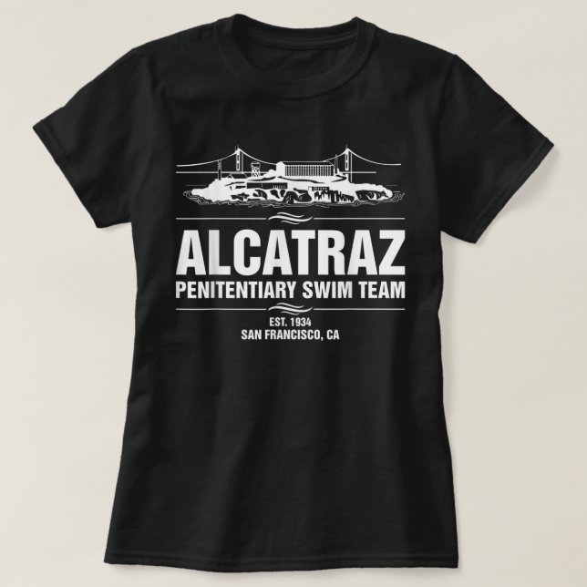 Alcatraz Penitentiary Simma Teamhirt Jail Prisoner T Shirt (Design framsida)