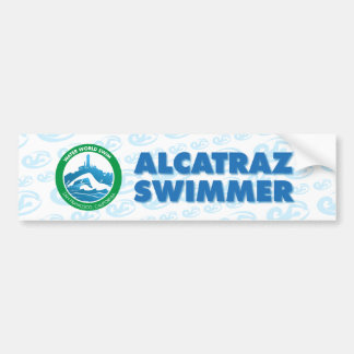 Alcatraz Swimmer Bumper Sticker Bildekal
