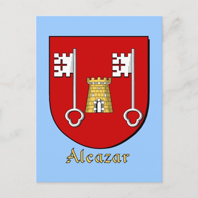 Alcazar Family Heraldic Shield Vykort (Framsida)