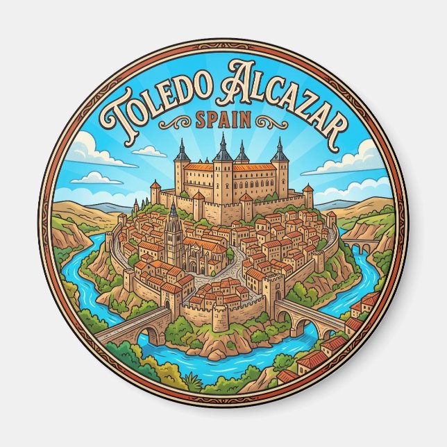 Alcázar i Toledo Spanien Magnet (Framsidan)