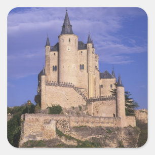 Alcazar, Segovia, Kastilien och Leon, Spanien, Une Fyrkantigt Klistermärke