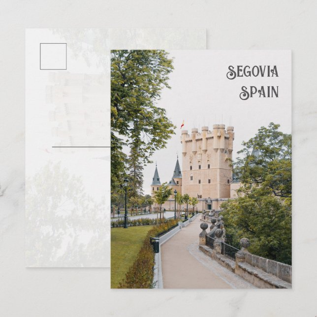 Alcázar Segovia medeltida slott Vykort (Fram/baksida)
