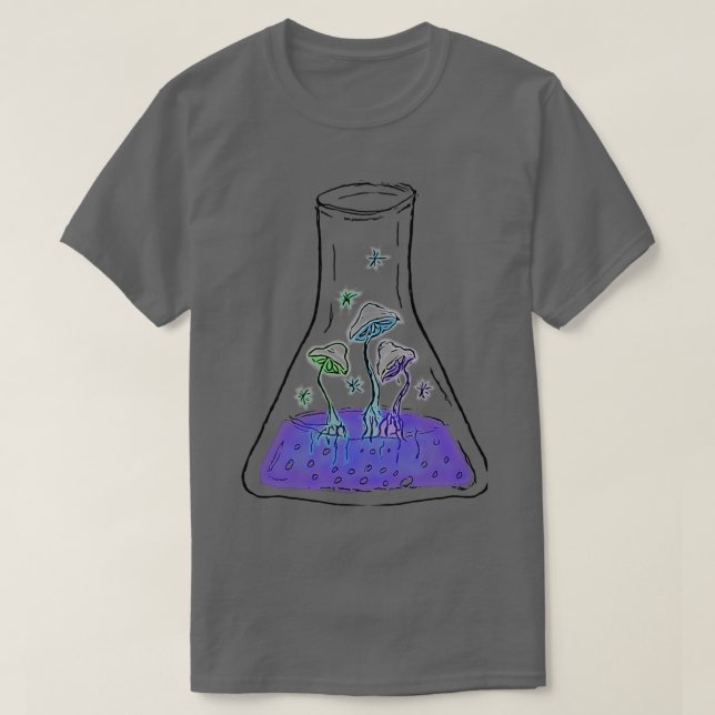 Alchemic Mushroom Elixir Alchemy Flask Psychedelic T Shirt (Design framsida)