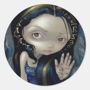 "Alchemical Angel V"-fästare Runt Klistermärke
