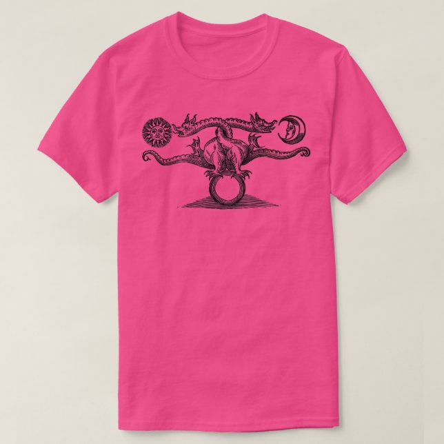 Alchemical Dragons Black T Shirt (Design framsida)