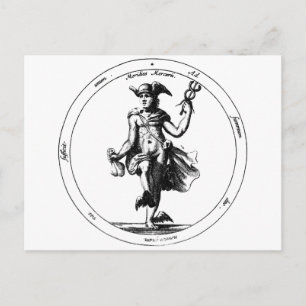 Alchemical Mercury and Caduceus Vykort