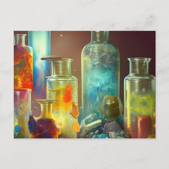 Alchemismens slitbara fantasykonst vykort (Framsida)