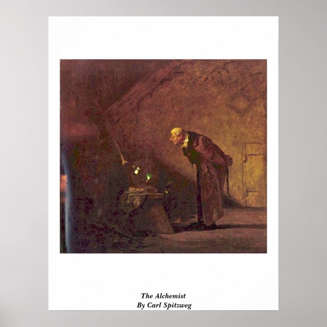 Alchemist av Carl Spitzweg Poster (Framsidan)