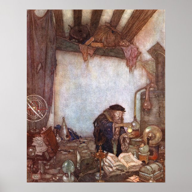 Alchemist av Edmund Dulac Poster (Framsidan)
