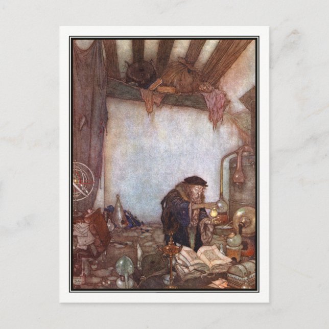 Alchemist av Edmund Dulac Vykort (Framsida)