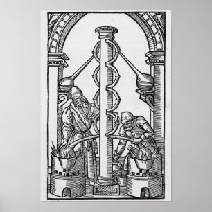 Alchemist i arbete poster