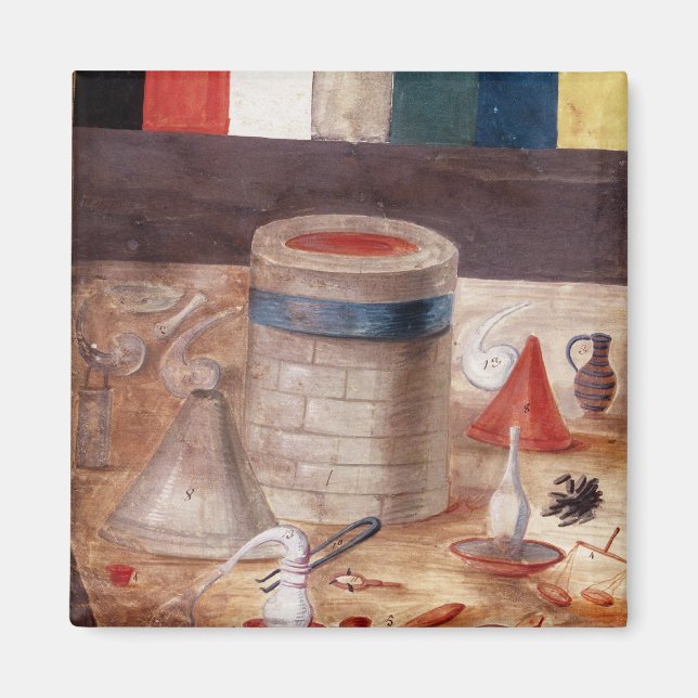 Alchemistisk utrustning, välrenommerad magnet (Framsidan)