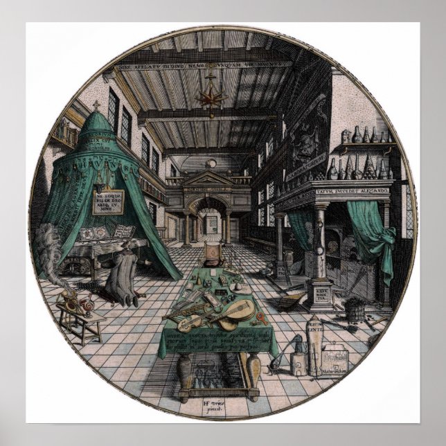 Alchemist's Laboratory - Heinrich Khunrath - 1595 Poster (Framsidan)