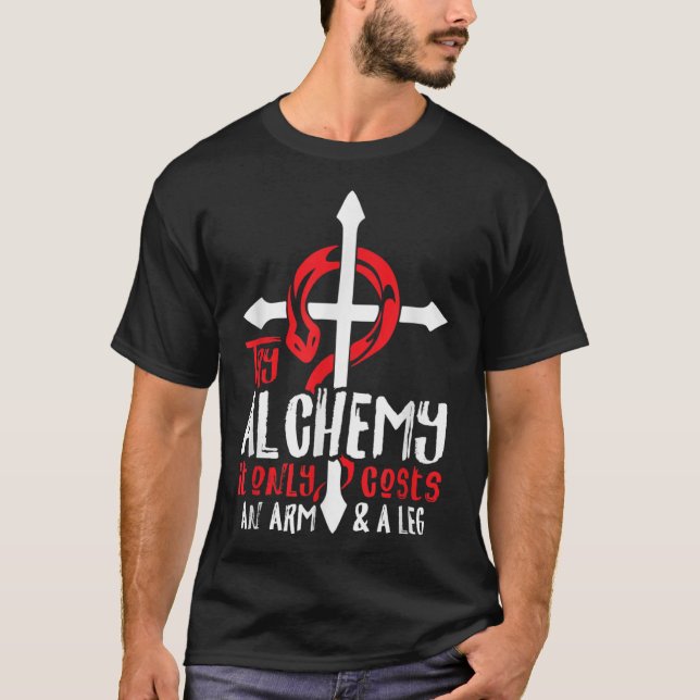 Alchemy, det kostar bara Arm och Leg Anime Alchemi T Shirt (Framsida)