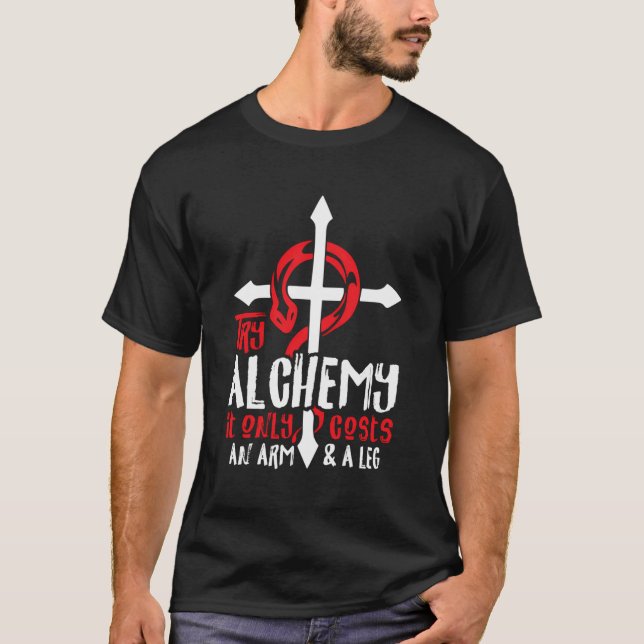 Alchemy, det kostar bara Arm och Leg Anime Alchemi T Shirt (Framsida)