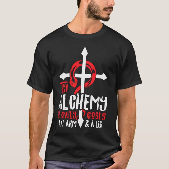 Alchemy, det kostar bara Arm och Leg Anime Alchemi T Shirt (Framsida)