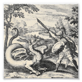 Alchemy Dragon Fights Gladiator Fototryck