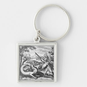 Alchemy Dragon Fyrkantig Silverfärgad Nyckelring
