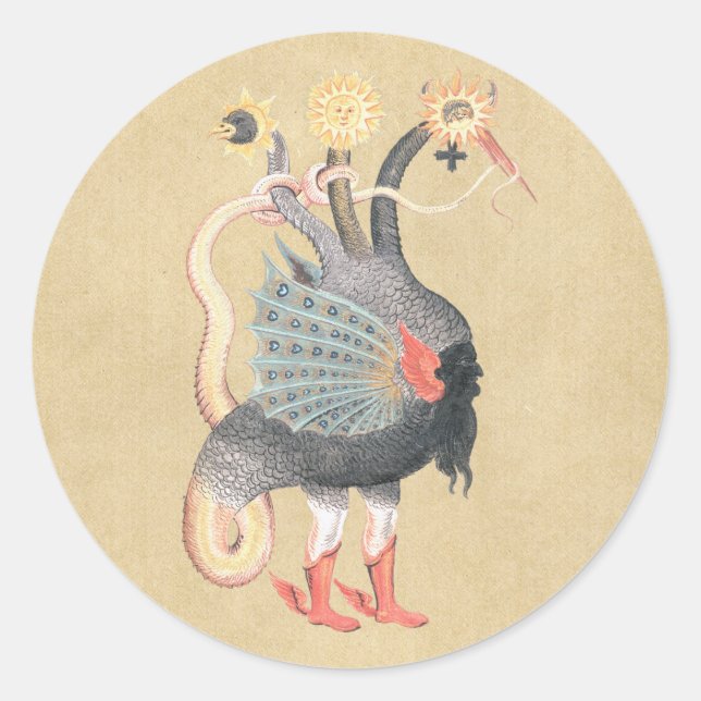 Alchemy Dragon Symbol Runt Klistermärke (Framsida)