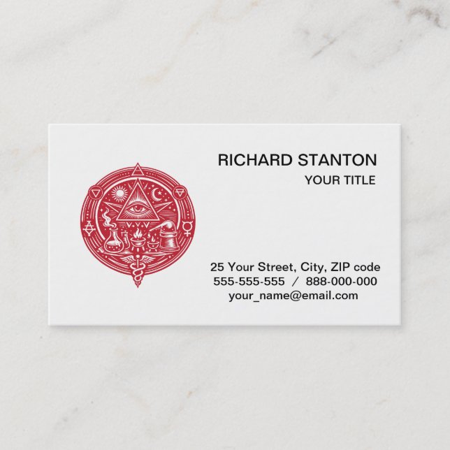 Alchemy emblem visitkort (Framsida)