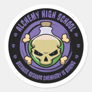 Alchemy High School Funny Chemistry Sticker Runt Klistermärke