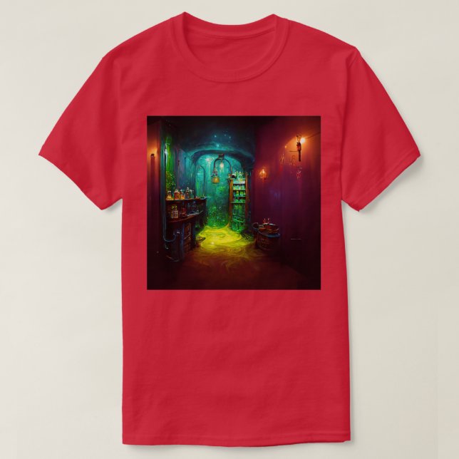 Alchemy Lab med potioner T Shirt (Design framsida)
