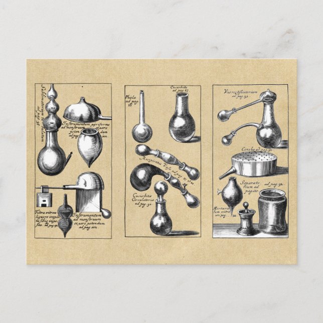 Alchemy Laboratory Mortar och Pestle Vykort (Framsida)