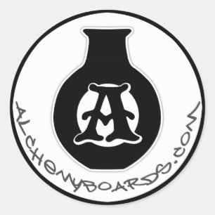 Alchemy Logotyp Sticker Runt Klistermärke