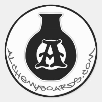 Alchemy Logotyp Sticker Runt Klistermärke