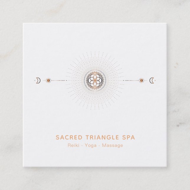 *~* Alchemy Måne Shaman Helig Geometry Mandala Fyrkantigt Visitkort (Framsida)