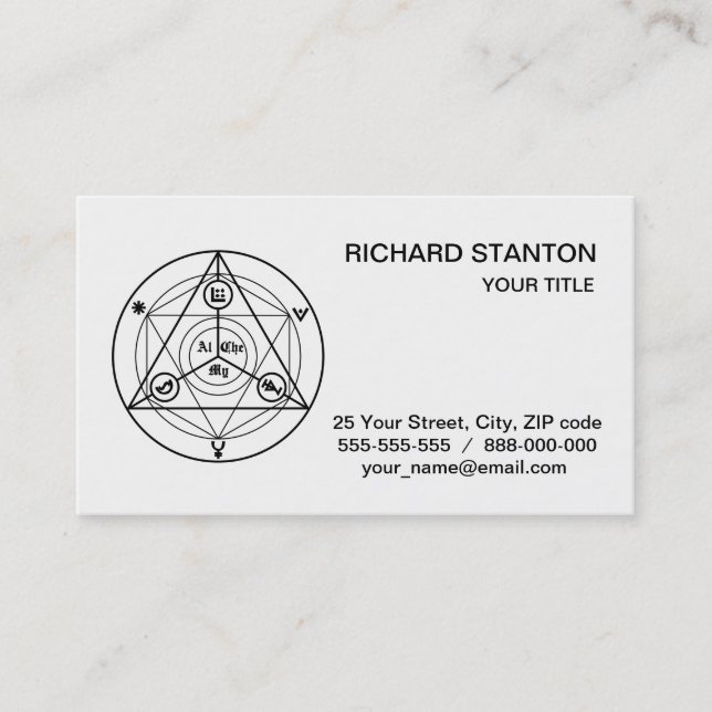 Alchemy manifest visitkort (Framsida)