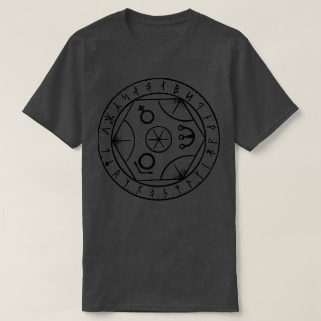 Alchemy med Viking alphabet T Shirt (Design framsida)