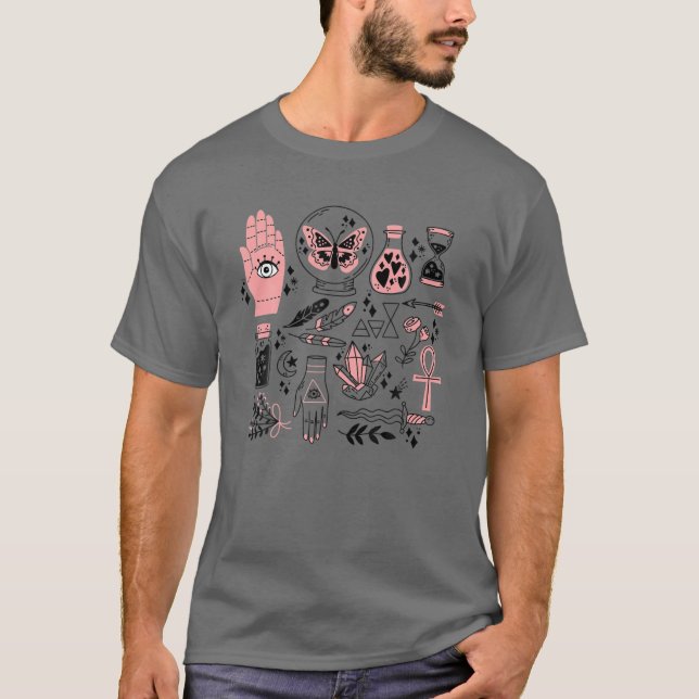 Alchemy - Occult - Witch - Wizard - Mystic - Magic T Shirt (Framsida)