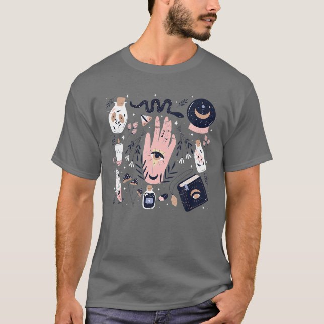 Alchemy - Occult - Witch - Wizard - Mystic - Magic T Shirt (Framsida)