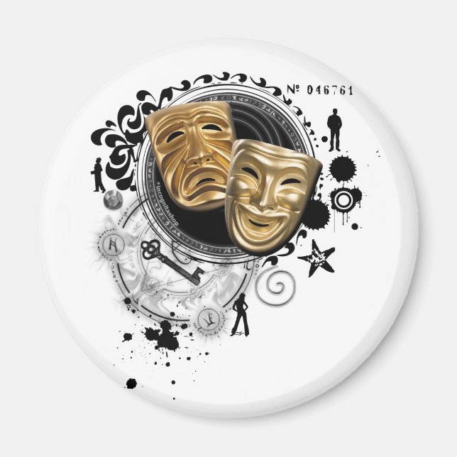 Alchemy of Acting Drama Masks Magnet (Framsidan)
