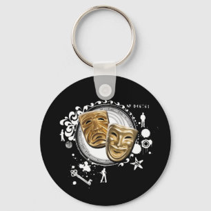 Alchemy of Acting Drama Masks Nyckelring