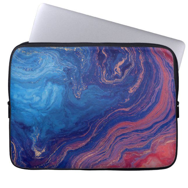 "Alchemy of Currents" - En färgstark Abstrakt Laptop Fodral (Framsidan)