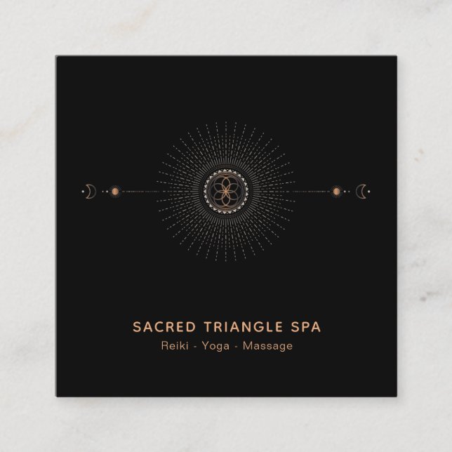 *~* Alchemy Shaman Helig Geometry Mandala Måne Fyrkantigt Visitkort (Framsida)
