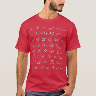 Alchemy Symbols White på Black T Shirt
