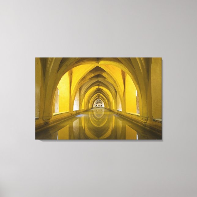 AlcÌÁzar of Sevilla, Sevillaprovinsen, Spanien Canvastryck (Framsida)