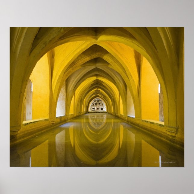 AlcÌÁzar of Sevilla, Sevillaprovinsen, Spanien Poster (Framsidan)