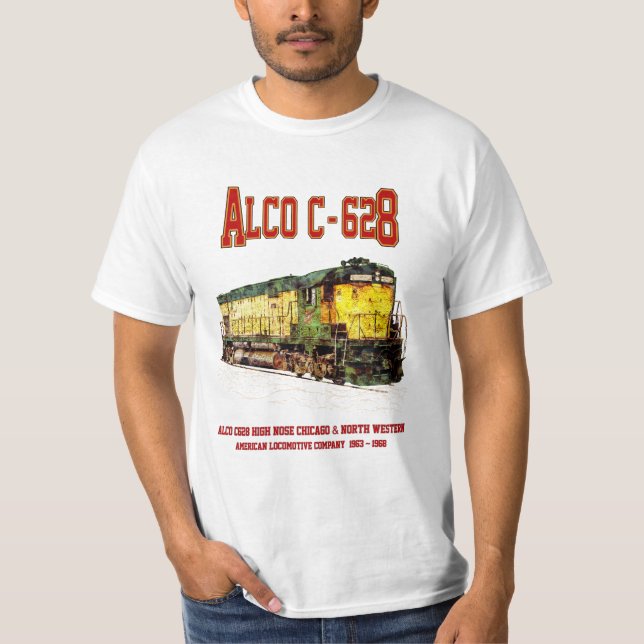 Alco C-628 alias Alco Century 628 Diesel Locomotiv T Shirt (Framsida)