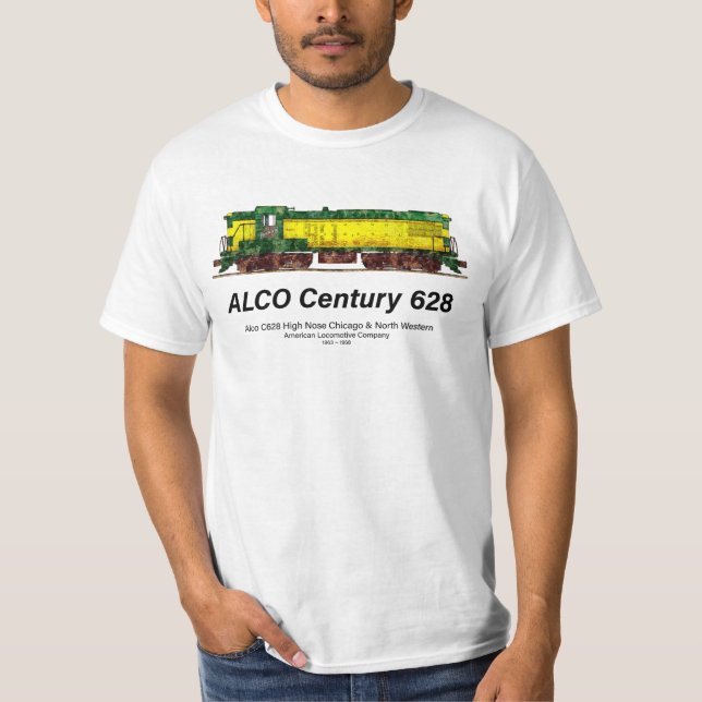 Alco C-628 alias Alco Century 628 Diesel Locomotiv T Shirt (Framsida)