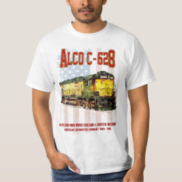 Alco C-628 Diesel Locomotive och American flagga T Shirt