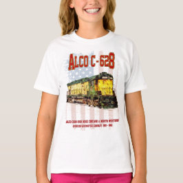 Alco C-628 Diesel Locomotive och American flagga T Shirt