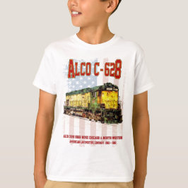 Alco C-628 Diesel Locomotive och American flagga T Shirt
