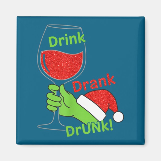 Alcohol &amp; Tails Drink Drank Drunk! Funny Chris Magnet (Framsidan)