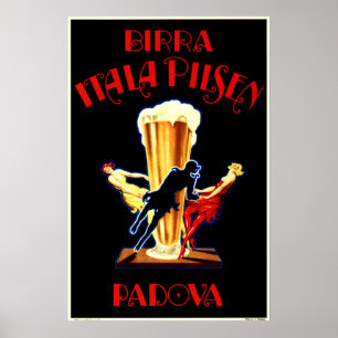Alcohol BIRRA ITALA PILSEN PADOVA Vintage Beer Poster